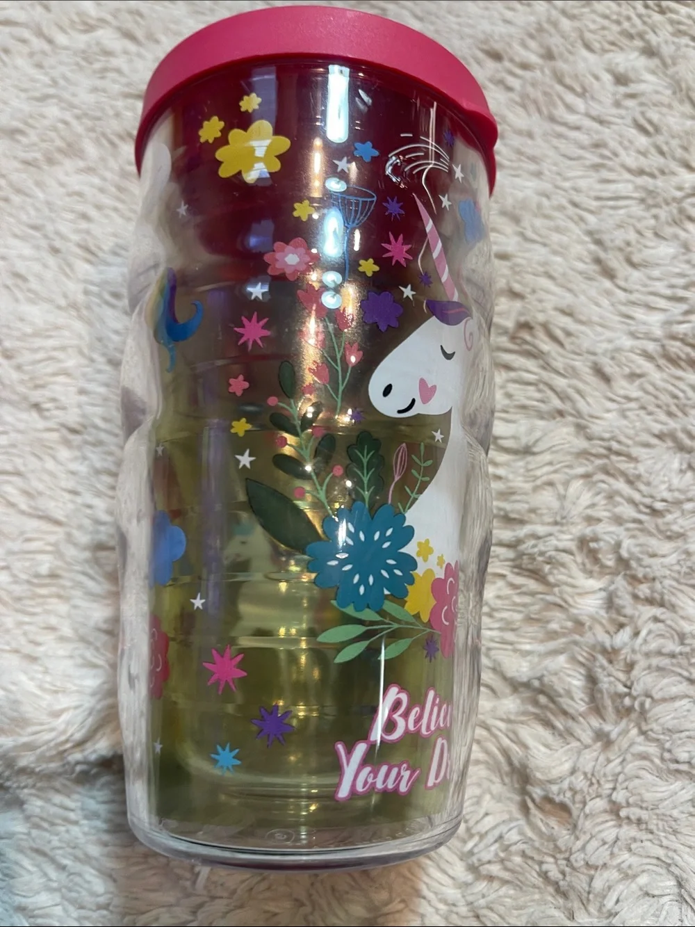 Believe in Your Dreams Pink Unicorn tervis Kids Travel Cup